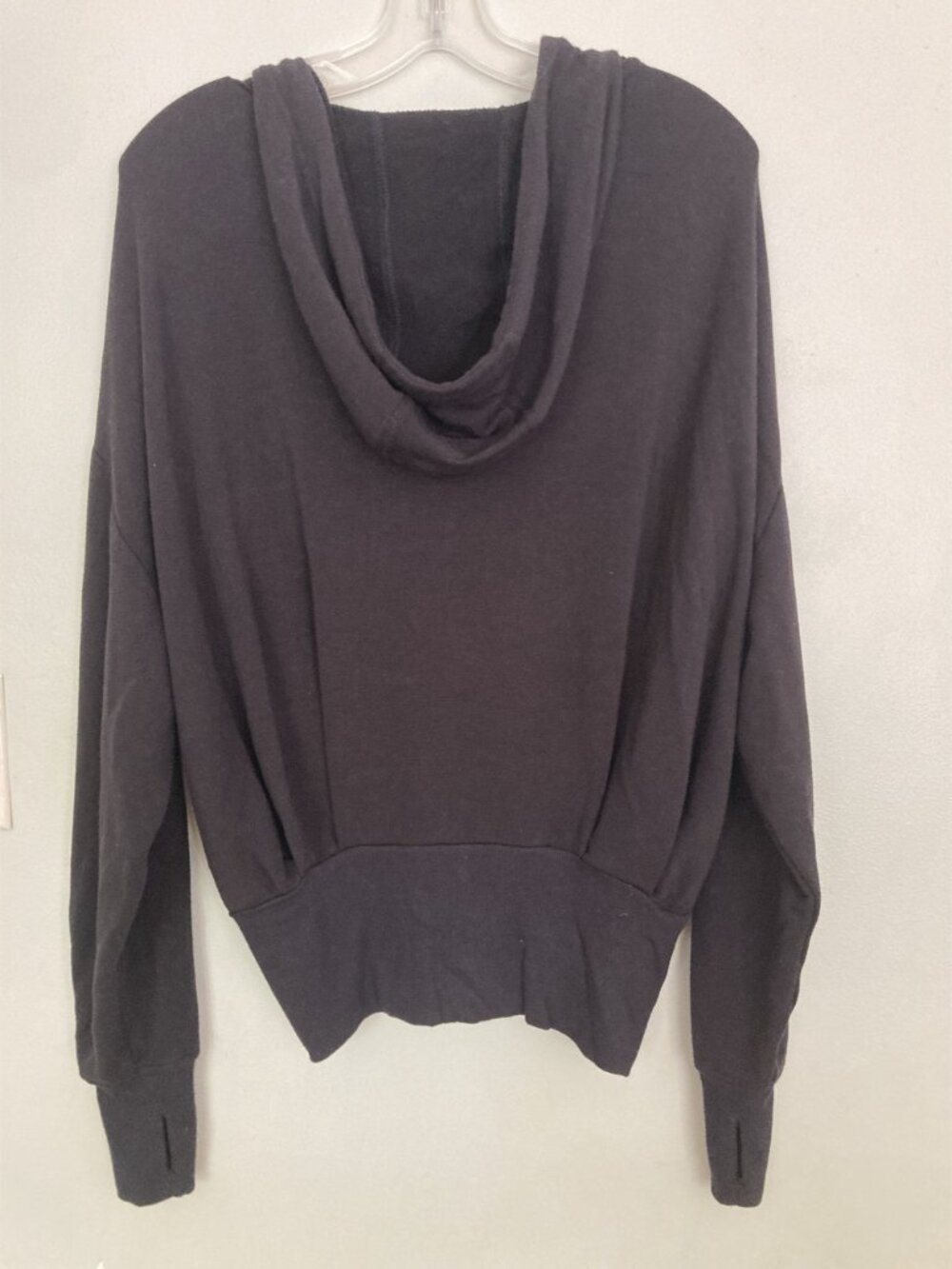 Athleta Black Hooded Zip-Up Jacket Womens Small TENCEL Blend Relaxed Fit - Picture 4 of 5